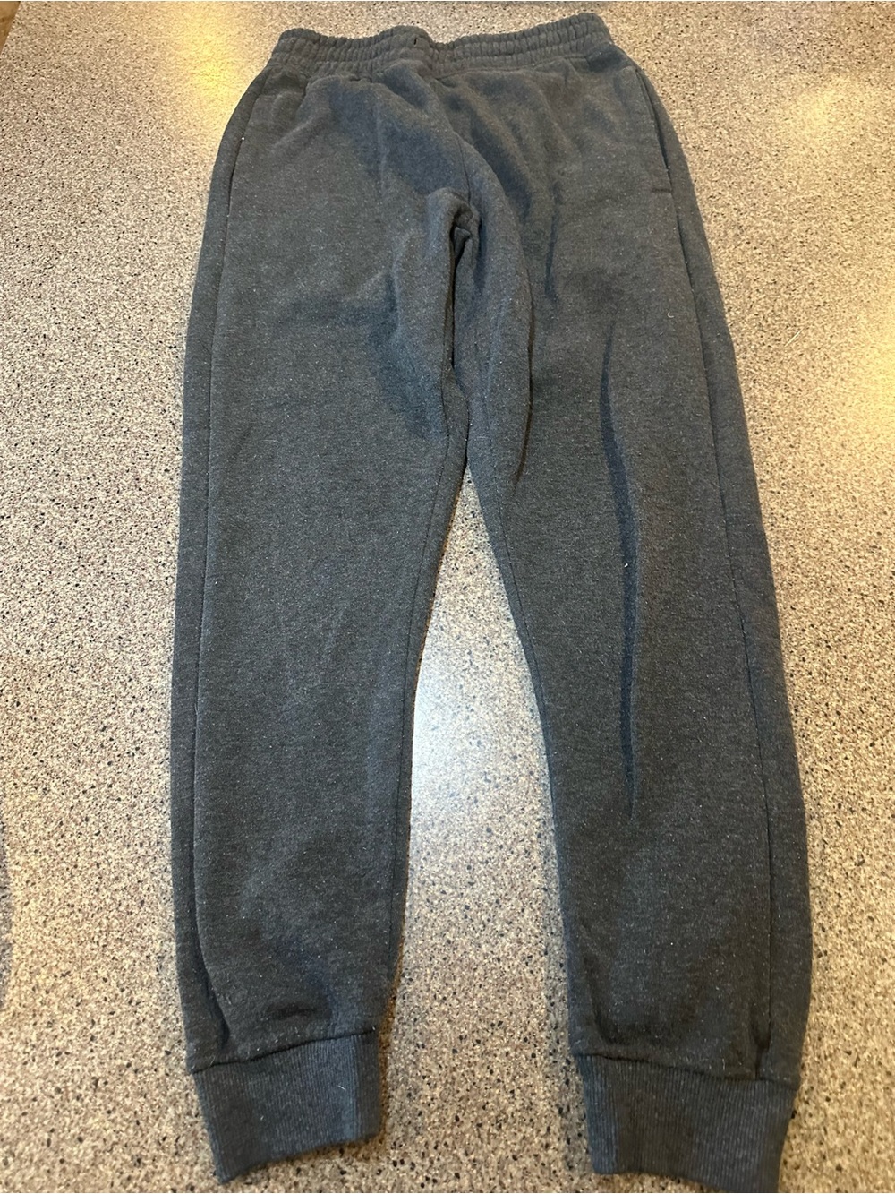 Dark Gray Elastic Waist Jogger Pants